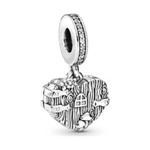 Nur Silver Tatlı Kalp Ev Gümüş Charm Nur-bl01226