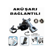 360 Ayarlanabilir Gidon Ve Akü Şarj Bağlantılı Metal Motorsiklet Tutacağı Ve Bisiklet Telefon Tutucu