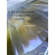 İnce Şeffaf Pvc Yuvarlak Muşamba Masa Örtüsü 0.15 Mm Birinci Kalite Kaymaz Naylon Masa Koruyucu Şeffaf 140 X 140 Diğer