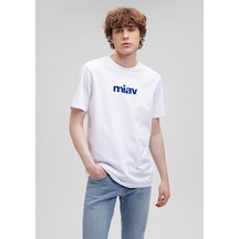 Mavi Erkek Miav Baskılı Tişört Beyaz 067153-620 Beyaz