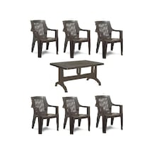 Buyukarısoy Elegance Rattan Efektli Plastik Sandalye + 70X120 Plastik Masa Tk