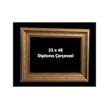 Diploma Çerçevesi 33 X 48 Gerçek Cam Gold