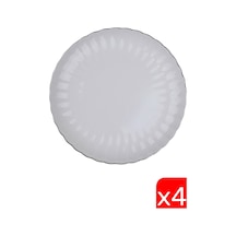 Kütahya Porselen Bone Luz Platin Fileli Pasta Tabağı 21cm 4 Lü Krem