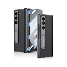 Galaxy Z Fold 6 Kılıf Deri Standlı Kılıfist Kıpta Premium Kılıf Siyah