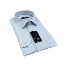 Dicotto Gri Armür Desenli Rahat Kesim Uzun Kol Erkek Gömlek Tek Cepli Klasik Regular Fit 001