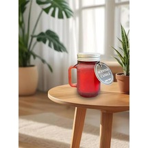 Kokulu Dekoratif Mum Kavanoz Bardak Şeklinde Mum Kirmızı