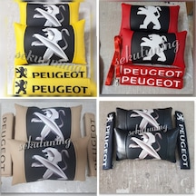 Peugeot Lüks Deri Oto Boyun Yastığı,Kemerlik Ve Ayna Ipi Hediyesi