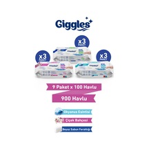 Giggles Xxl İz Bırakmayan Yüzey Temizlik Havlusu - Beyaz Sabun-çiçek Bahçesi-okyanus Esintisi 900 Havlu Beyaz