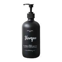 Siyah Cam Şampuan Şişesi - 500 Ml Shampoo Siyah Siyah
