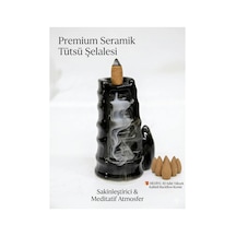 Premium Seramik Geri Akışlı Şelale Tütsülük Bambu 10 Adet Konik Tütsü Hediyeli
