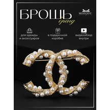 Miss Joy Chanel Broş, Elbise Ve Kıyafetler İçin Markalı, Şık 185396059 Altın Rengi