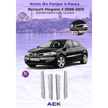 Renault Megane 2 Ön Panjur 2006-2010 4 Pç. Paslanmaz Çelik