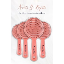Nascita Professional Üç Boyutlu Oval Saç Fırçası Pembe X 4 Adet 0