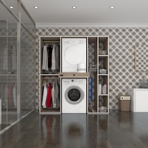Kenzlife Çamaşır-Kurutma Makinesi Dolabı Ve Giysi Dolabı Çekmeceli Hattab Sağ Raf Crd 187 160 60 Banyo Çok Renkli