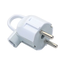 Depa L Tip Kulplu Topraklı Erkek Fiş - Beyaz - 220 Volt - 11103