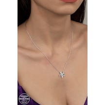 Union Swarovski Zirconia Kadın Çiçek Gümüş Kolye