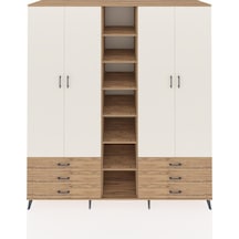 Kronos Dolap 13 Raflı 6 Çekmeceli 2 Askılı 220x59x243 Çam-aytaşı/çam Aytası/atlas Çam
