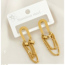 At Nalı Çelik Küpe Çok Renkli