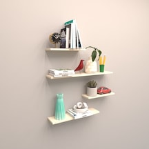 Rafkestir 4 Lü Gizli Bağlantılı Raf Set ( 80 - 60 - 40 - 40 ) Krem ( Mat )