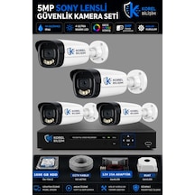 Korel Bilişim 4 Kameralı 9 Atom Ledli 5 Mp Sony Lensli Gece Renkli Güvenlik Kamerası Seti 1000 Gb Hdd