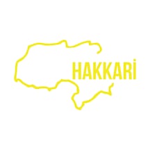 Hakkari Harita Araba Sticker 17x17 Cm Sarı