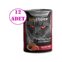 Pro Choice Sığır Etli Tahılsız Pate Yetişkin Kedi Konservesi 12 x 400 G