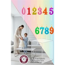 Zenvac Renkli Rakamlı Doğum Günü Pastası Mum Seti - 20 Adet Premium Tasarım Mum Zenvac29