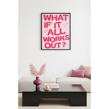 Doğal Ahşap Çerçeveli Retro Pop Art Tablo - What If It All Works Out Huhu2736