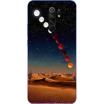 Redmi 9 Uyumlu Ayın Geçişi Baskılı Silikon Kılıf Renkli