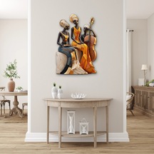 Üç Afrikalı Kadın Müzisyen - Metal Tablo - Dec0282 44 X 65 Cm Çok Renkli