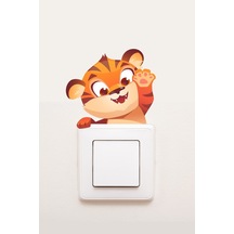 Priz Minik Kaplan Çocuk Odası Dekoratif Priz Sticker