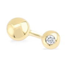 Altın Tektaşlı Büyük Top Göbek Piercing As131pc Altınsepeti Sarı