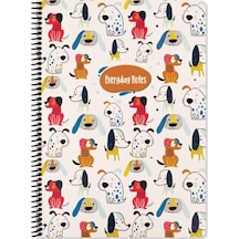 A4 Çizgili Defter Animal Friends - Köpekler Kırmızı