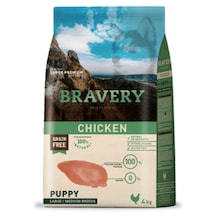 Bravery Chicken Tahılsız Tavuklu Büyük ve Orta Irk Yavru Köpek Maması 4 KG
