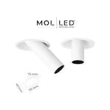 Molled Prizma Serisi 8w Sıva Altı Led Spot Dış Beyaz İç Siyah 4000k - Mol5003-2