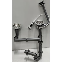 kumandalı eviye sifon takımı çift göz tüm 9 cm olanlara uyumludur