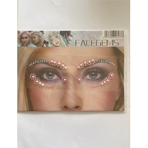 Face Gems Yüz Süsleme Taşı Vücut Kristali Model 25 Beyaz