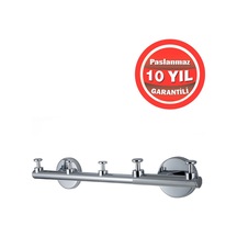 Çelik Banyo Paslanmaz Pirinç Flora 5'li Bornozluk Askılık Krom