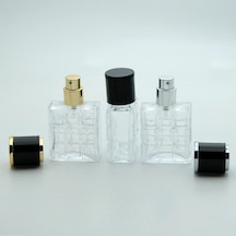 Kare Desenli Parfüm Şişesi 25 ML 10 Adet