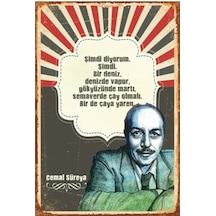 Cemal Süreya Retro Vintage Ahşap Poster