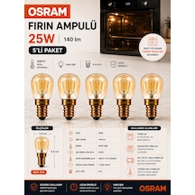 5 Adet 25w E14 Fırın Ampulü 300 C Isıya Dayanıklı Sarı Işık