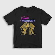 Presmono Unisex Çocuk Queen Freddie Mercury T-shirt Siyah
