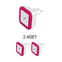 Cata Ct-9500 Fotoselli Led Gece Lambası 1w Pembe - 2 Li Paket Pembe