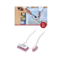 Flora 2 Li Trendy Temizlik Seti, F367 Bulaşık Fırçası + F388 Lavabo Küvet Fırçası Seti