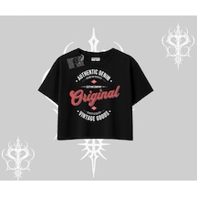 Tarzsokak Oversize Crop Tshirt Authentic Denim Original Siyah