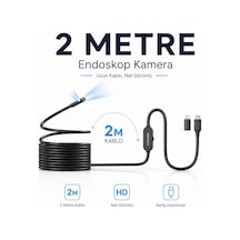 2 Metre 2 Kameralı Endoskop Yılan Kamera İos Android Type-c Uyumlu