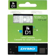 Dymo 45020 Şeffaf/Beyaz D1 Yedek Şerit 12 MM X 7 M