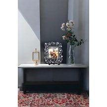 Lale Desenli Polyester Fotoğraf Çerçevesi - Gümüş