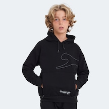 Slazenger LINK Çocuk Kapüşonlu Cepli Siyah Sweatshirt