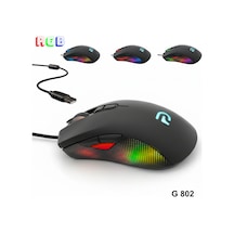 Trio - G802 Siyah Rgb Gaming Mouse Kablolu Oyuncu Faresi G802